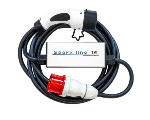 SPARK LINE 16 elektromos autó állítható otthoni töltő - (3x16A) 11kW - 5m Type2 kábellel
